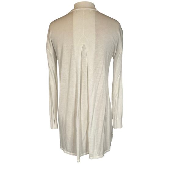 Joan Vass New York White Open Front Cardigan Sweater Size Small 100% Viscose - Picture 2 of 8